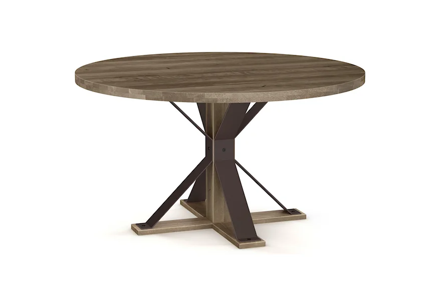 Farmhouse Martina Table with 52" Round Wood Top by Amisco at Esprit Decor Home Furnishings